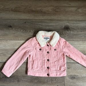 OshKosh B'gosh Pink Corduroy Jacket with Cream Sherpa Collar